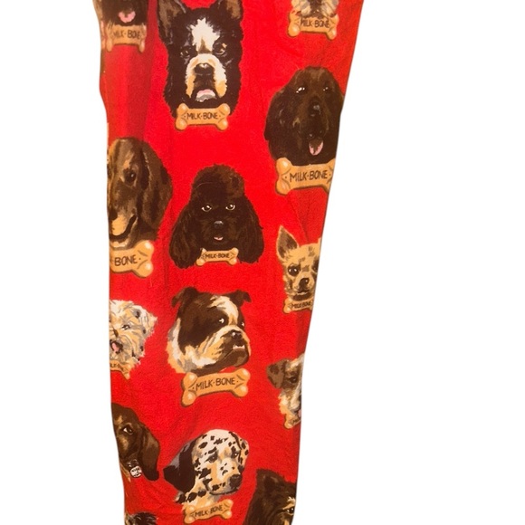 Nick & Nora red flannel milk bone dog breeds pajama lounge pants pjs size small - Picture 3 of 4